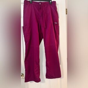 Cherokee Scrub Pants Adult LG Plum Purple Breathable Medical Workwear